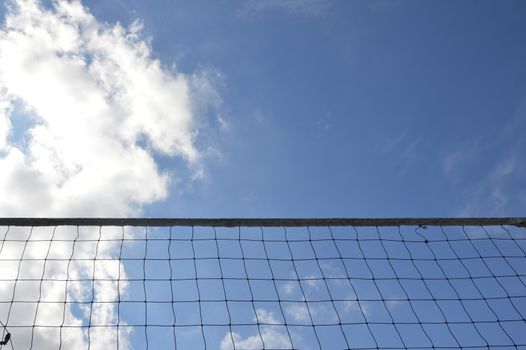 net volleyball against blue sky