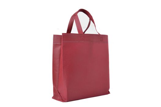 red cloth bag on white background