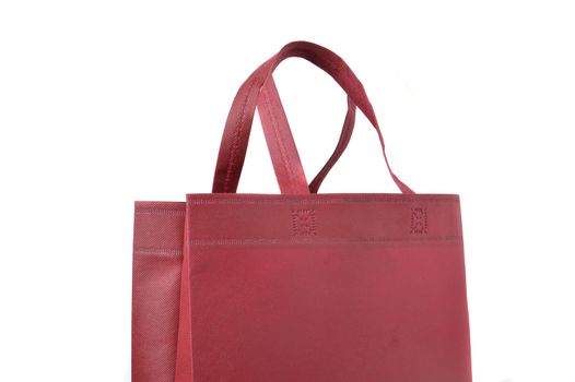 red cloth bag on white background