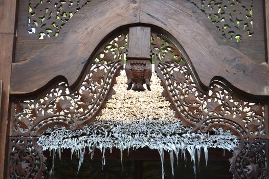 traditional Jepara carving ornaments on the wood