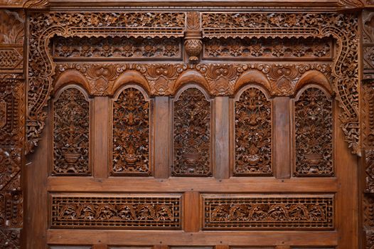 traditional Jepara carving ornaments on the wood