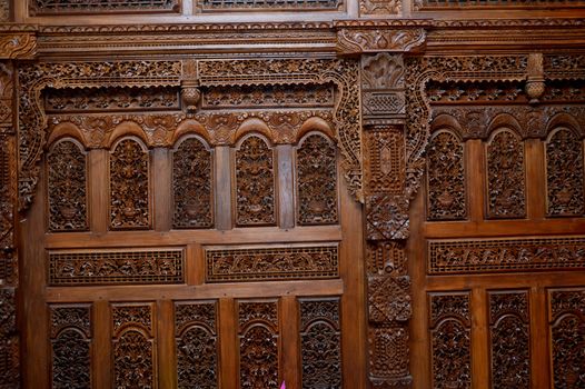 traditional Jepara carving ornaments on the wood