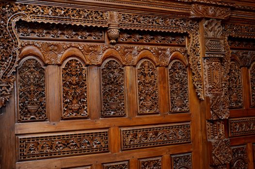 traditional Jepara carving ornaments on the wood