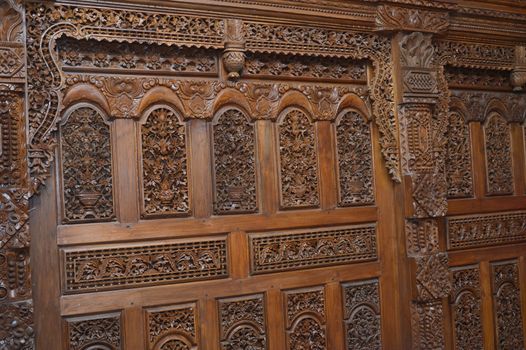 traditional Jepara carving ornaments on the wood