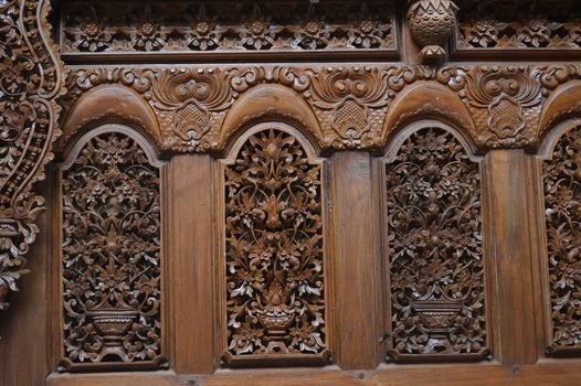 traditional Jepara carving ornaments on the wood