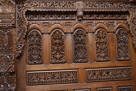 traditional Jepara carving ornaments on the wood