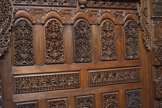 traditional Jepara carving ornaments on the wood