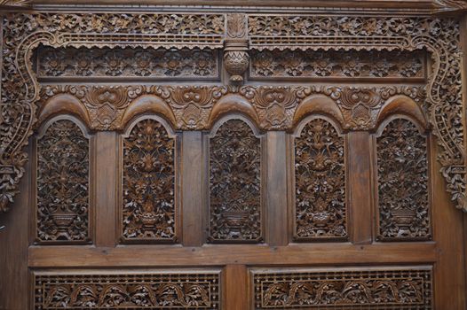 traditional Jepara carving ornaments on the wood