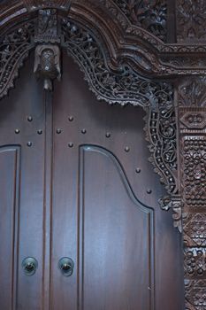 traditional Jepara carving ornaments on the wood