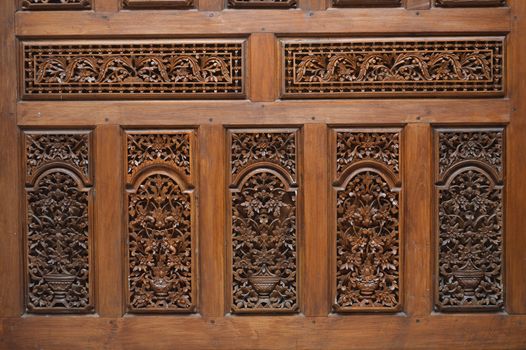 traditional Jepara carving ornaments on the wood