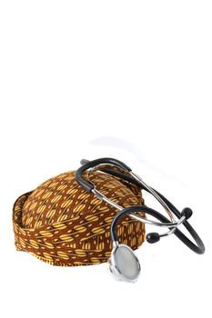 blangkon a traditional hat Javanese men with stethoscope on white background