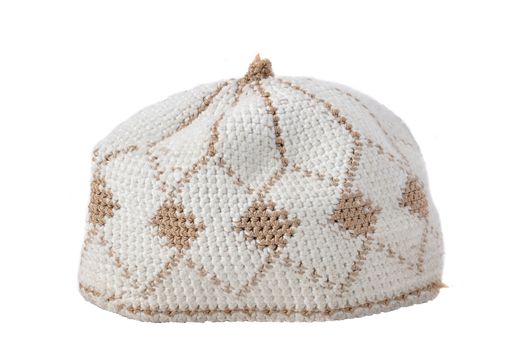 songkok, a traditional hat for male Muslim on white background