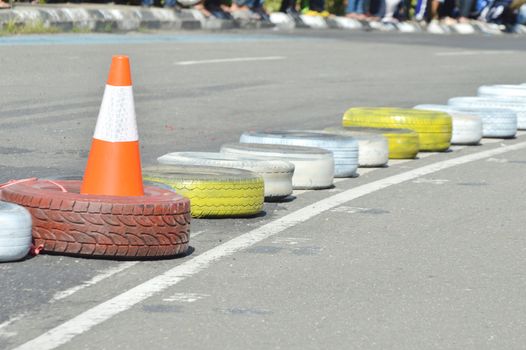 traffic cone on paved roads