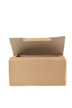 brown carton on white background