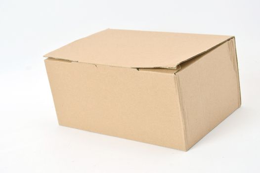 brown carton on white background