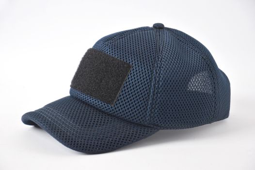 blue cap on white background