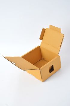 brown carton on white background