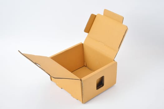 brown carton on white background