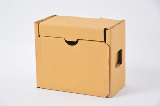 brown carton on white background