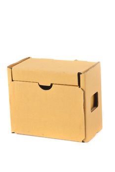 brown carton on white background