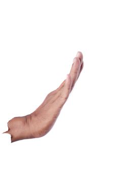 hand stop on white background