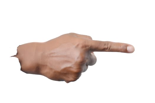 hand pointing on white background