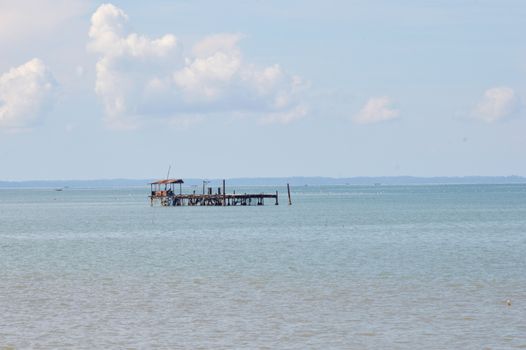 pier at middle of the sea