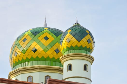 the dome of mosque against blue sky