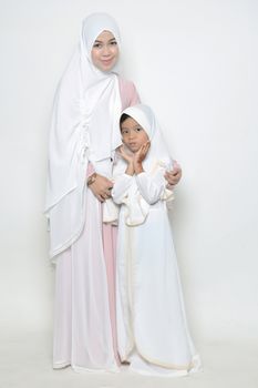 Asian mother and daughter Muslims