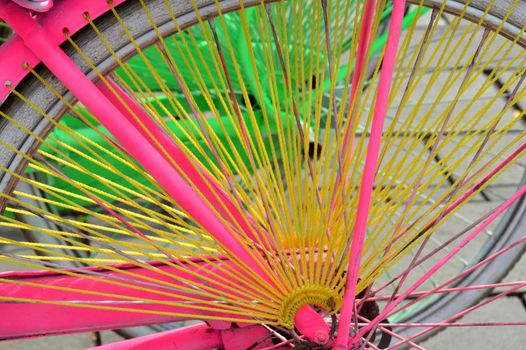 JAKARTA, INDONESIA - AUGUST, 20, 2016 : colorful bicycle rental at Kota Tua or Old City in Jakarta, Indonesia