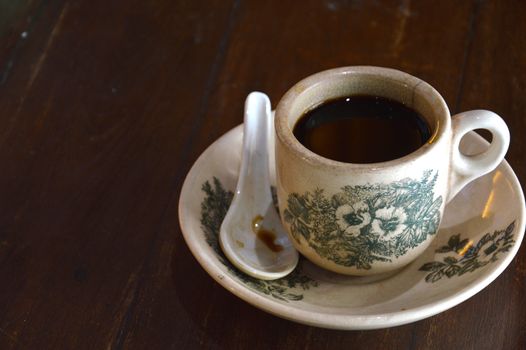 coffee on the old vintage cup