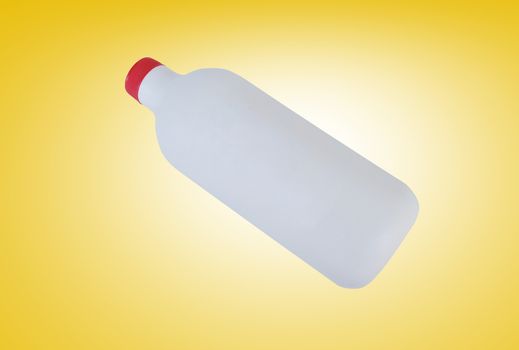 Plastic bottle dishwashing liquid on white background.With Clipping Path.