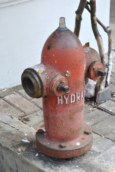old red hydrant