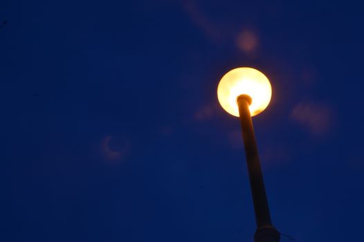 park light poles with sky backgrounds