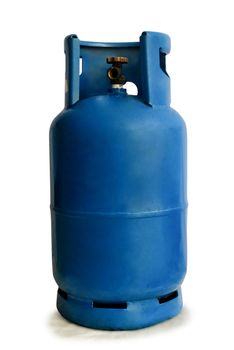 Blue gas tank for cooking.With clipping path.;