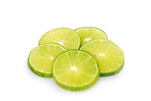 Thai lemon on a white background.Help to cure vomiting Wind, dizziness, drunkenness.With Clipping Path.