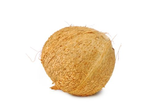 Dried coconut on white background.with clipping path.