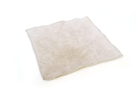 Chamois cleaning cloth for utensils.white background.