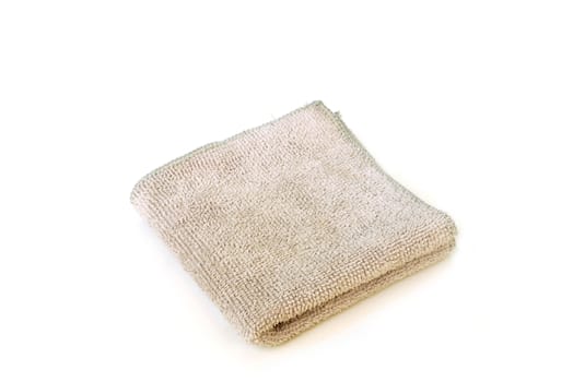 Chamois cleaning cloth for utensils.white background.