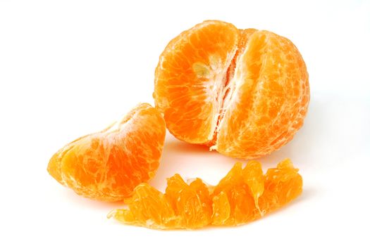 Orange meat on white background.  Orange repair the worn parts.