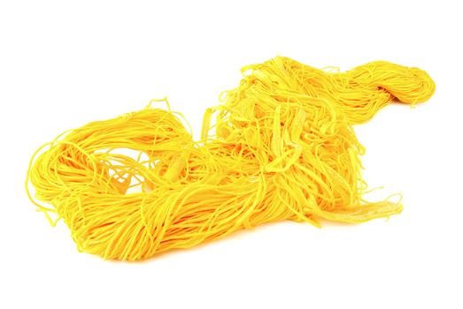 Thai noodles,Yellow noodles on white background.With Clipping Path.