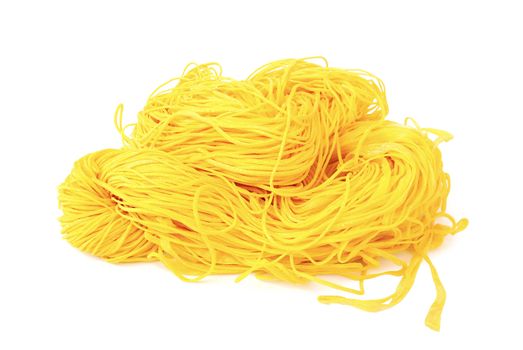 Thai noodles,Yellow noodles on white background.With Clipping Path.
