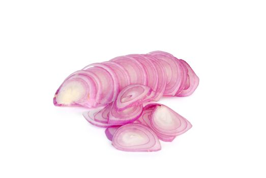 Shallot makes appetite, helps to warm the body.Shallot on white background.With Clipping Path.