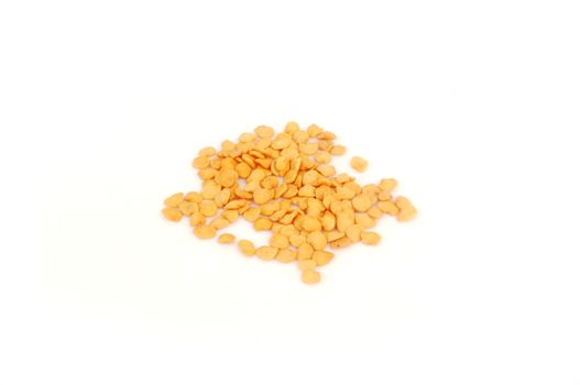 Chilli seeds on white background.