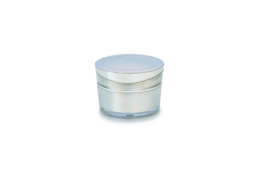 White face cream packaging on white background.With Clipping Path.