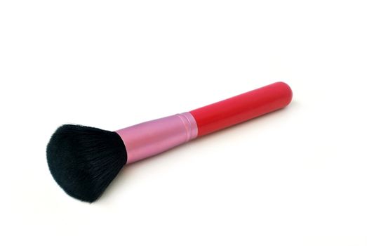 Background cosmetic equipment.Blush brush on white background.