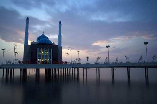 Amirul mukmin, a floating mosque in Makassar, Indonesia