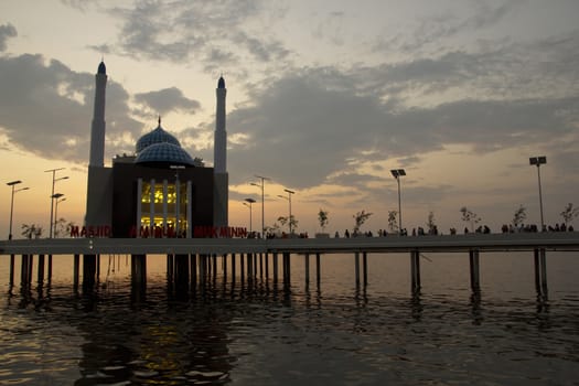 Amirul mukmin, a floating mosque in Makassar, Indonesia