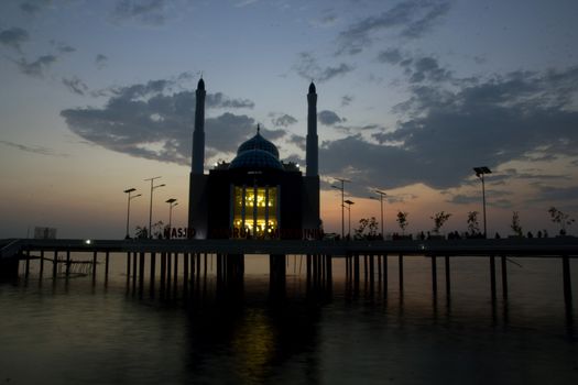 Amirul mukmin, a floating mosque in Makassar, Indonesia