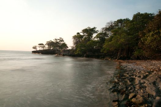 Panorama Topejawa beach at Takalar Indonesia